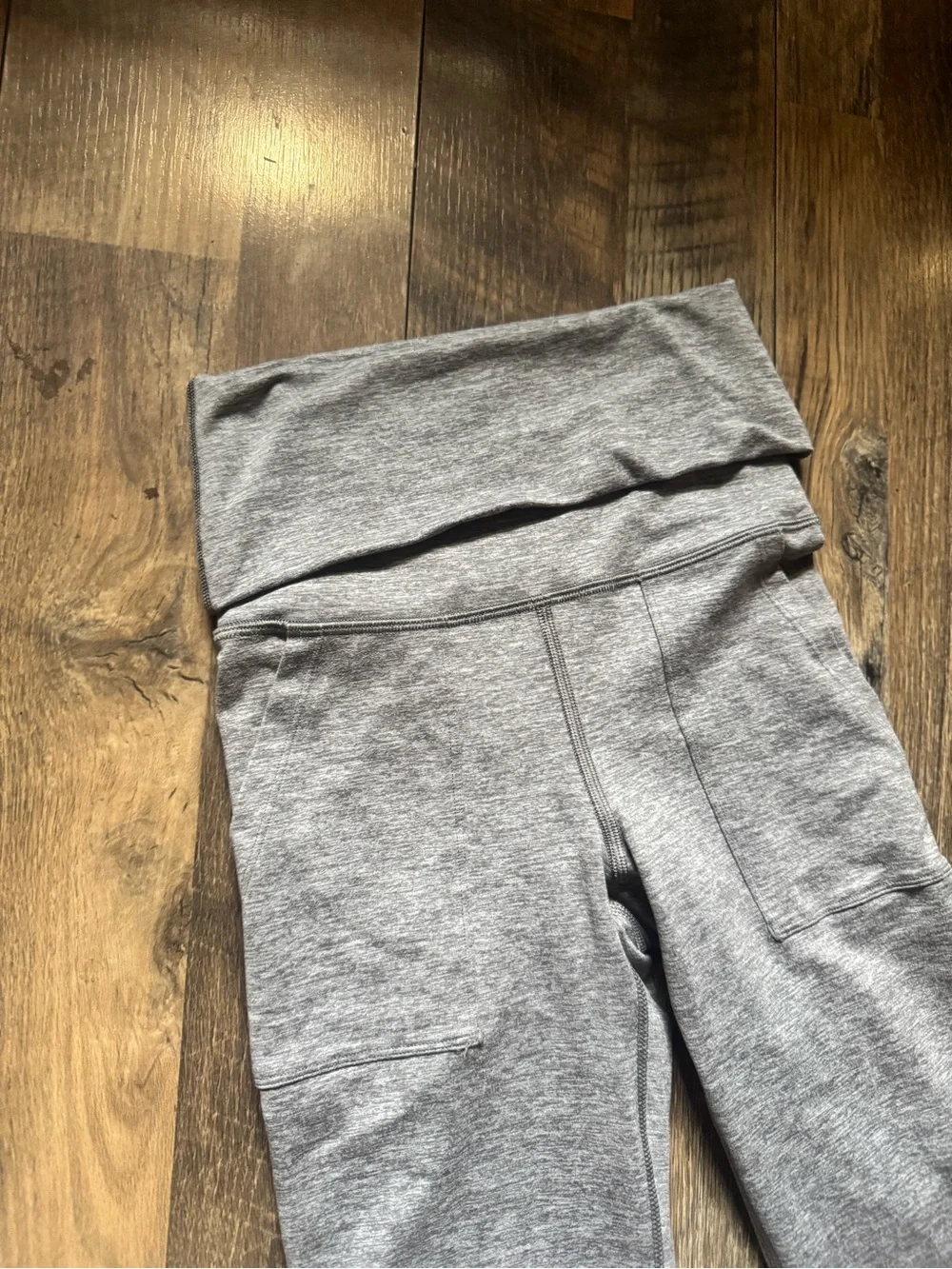 aerie Gray Flare Leggings with Fold-Over Waistband